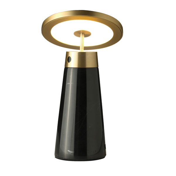 Black marble and gold steel table lamp