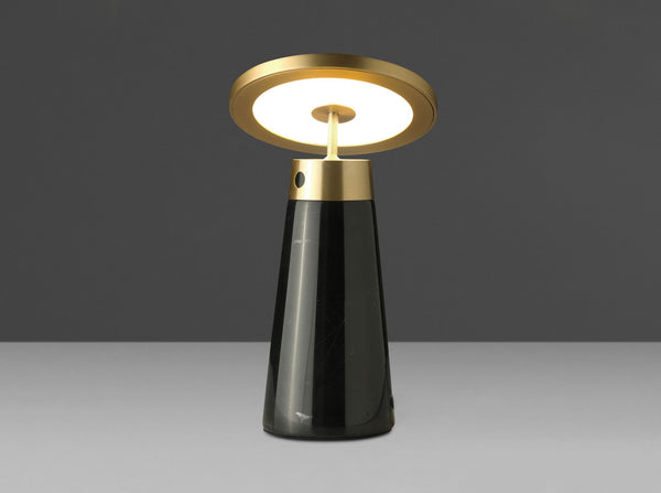 Black marble and gold steel table lamp