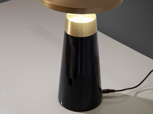 Black marble and gold steel table lamp