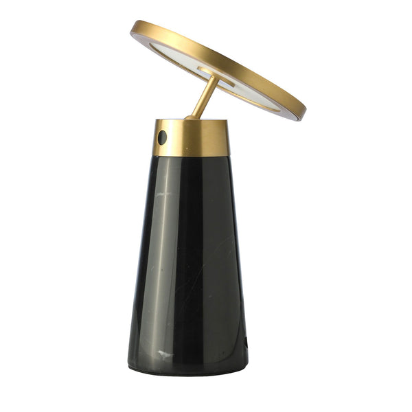 Black marble and gold steel table lamp