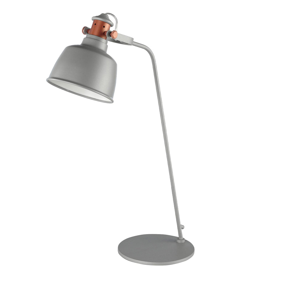 Table lamp in gray steel with bronze details