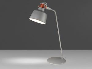 Table lamp in gray steel with bronze details