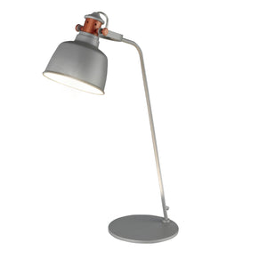 Table lamp in gray steel with bronze details