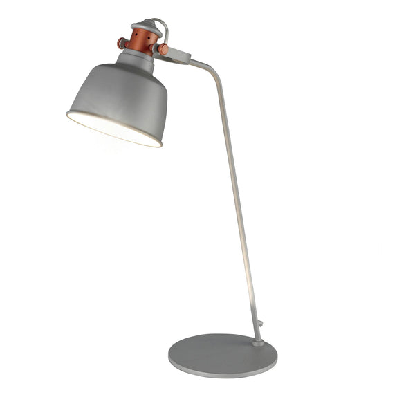 Table lamp in gray steel with bronze details