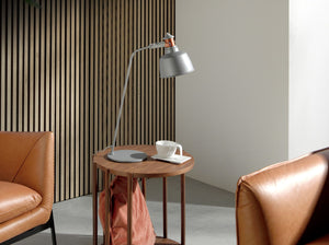 Table lamp in gray steel with bronze details