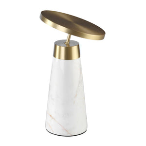 Table lamp in white marble and gold steel