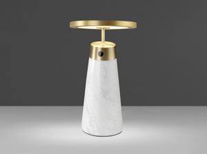 Table lamp in white marble and gold steel