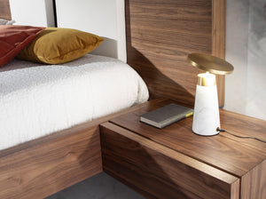 Table lamp in white marble and gold steel