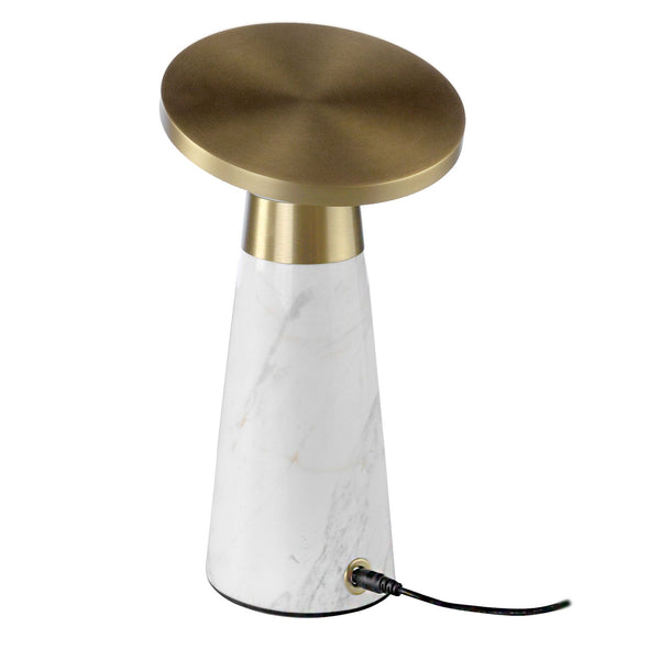 Table lamp in white marble and gold steel