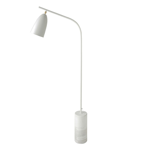 Floor lamp in marble and white steel