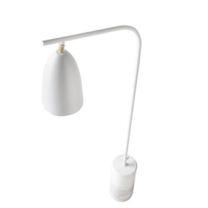 Floor lamp in marble and white steel