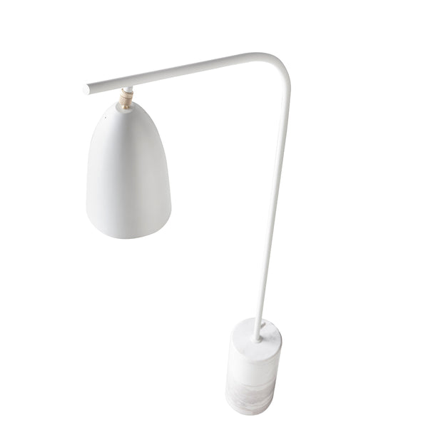 Floor lamp in marble and white steel