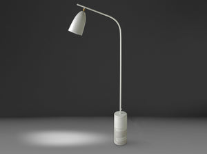 Floor lamp in marble and white steel