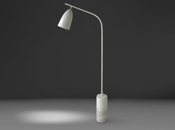 Floor lamp in marble and white steel