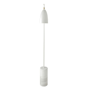 Floor lamp in marble and white steel