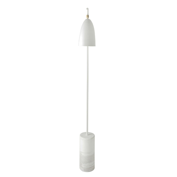 Floor lamp in marble and white steel