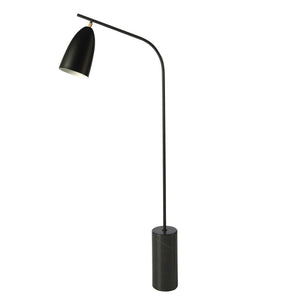 Floor lamp in black marble and black steel