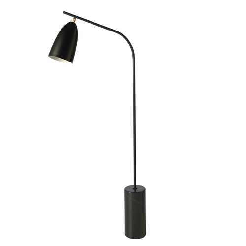 Floor lamp in black marble and black steel