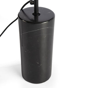 Floor lamp in black marble and black steel