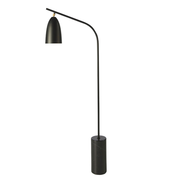 Floor lamp in black marble and black steel