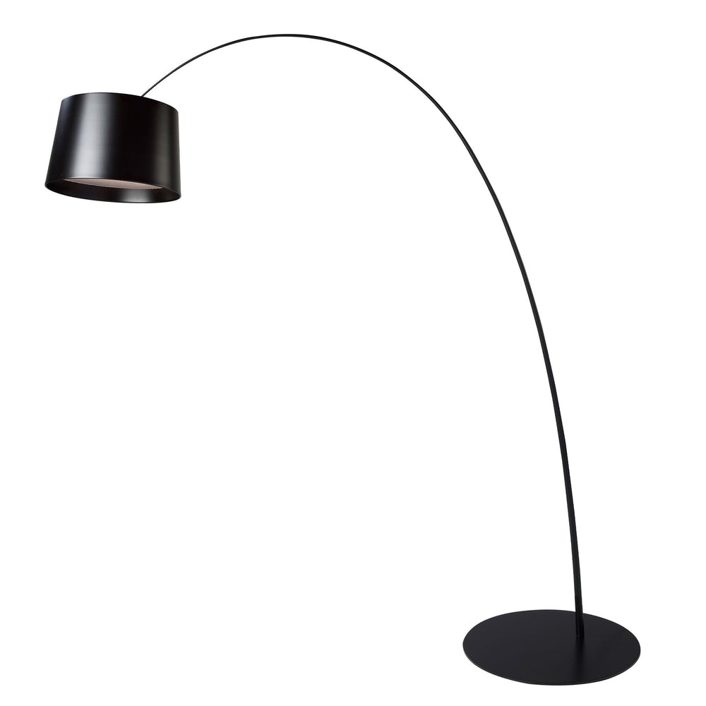 Adjustable black steel floor lamp