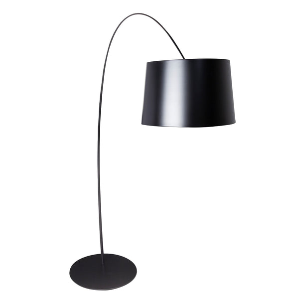Adjustable black steel floor lamp