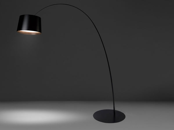 Adjustable black steel floor lamp