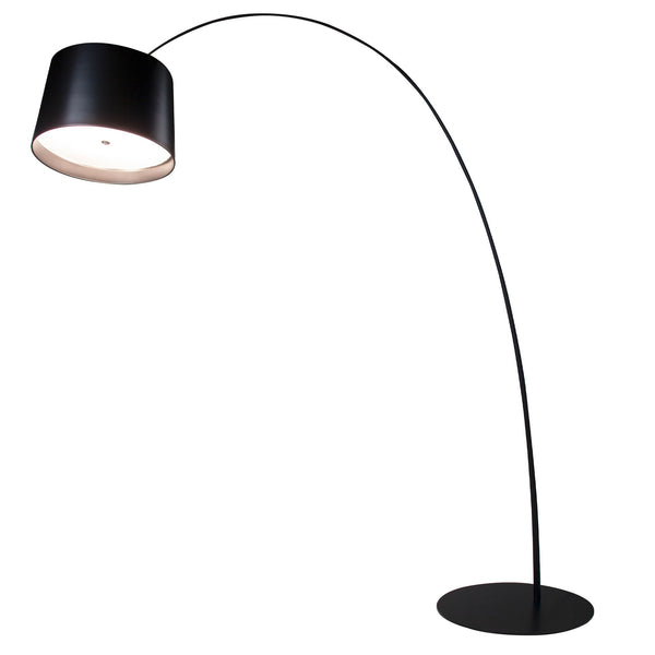 Adjustable black steel floor lamp