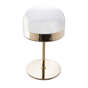 Table lamp in steel and clear glass
