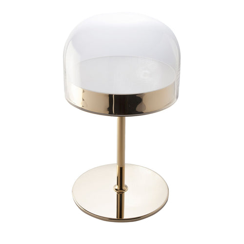Table lamp in steel and clear glass