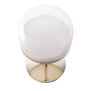 Table lamp in steel and clear glass