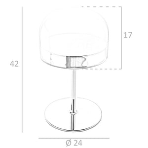 Table lamp in steel and clear glass