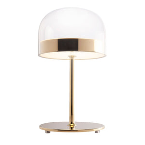 Table lamp in steel and clear glass