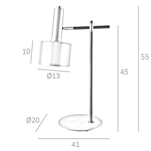 Table lamp in gold aluminum and black steel
