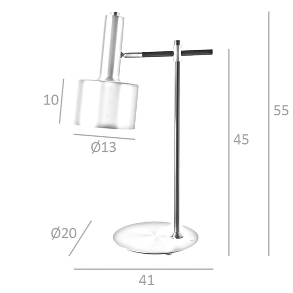 Table lamp in gold aluminum and black steel