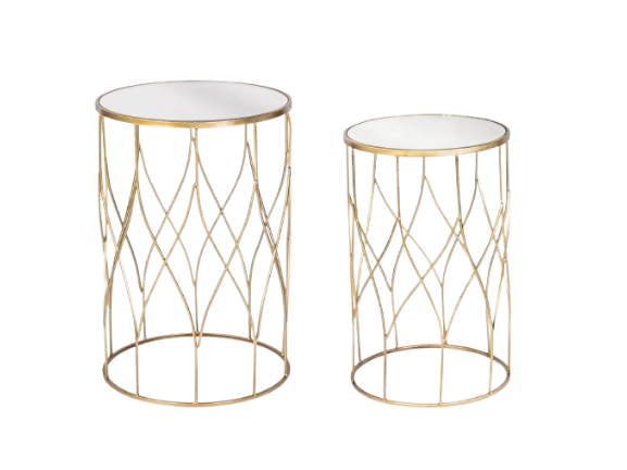Modern Set of 2 Round Side Tables for Living Room D33/D38