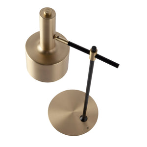 Table lamp in gold aluminum and black steel