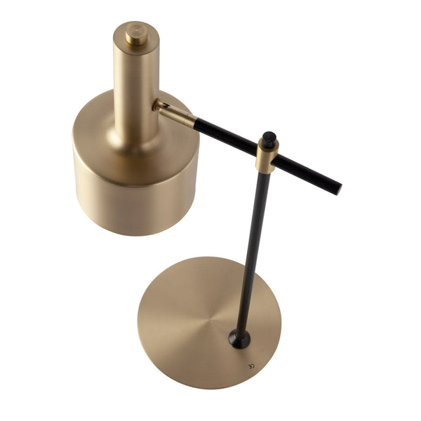 Table lamp in gold aluminum and black steel