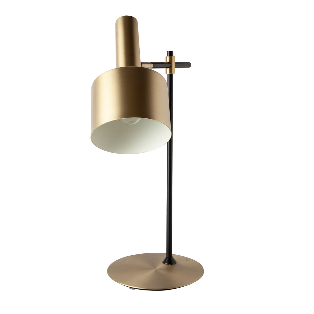 Table lamp in gold aluminum and black steel