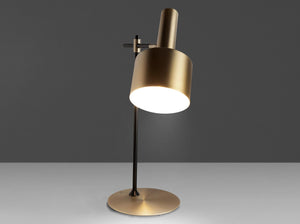 Table lamp in gold aluminum and black steel