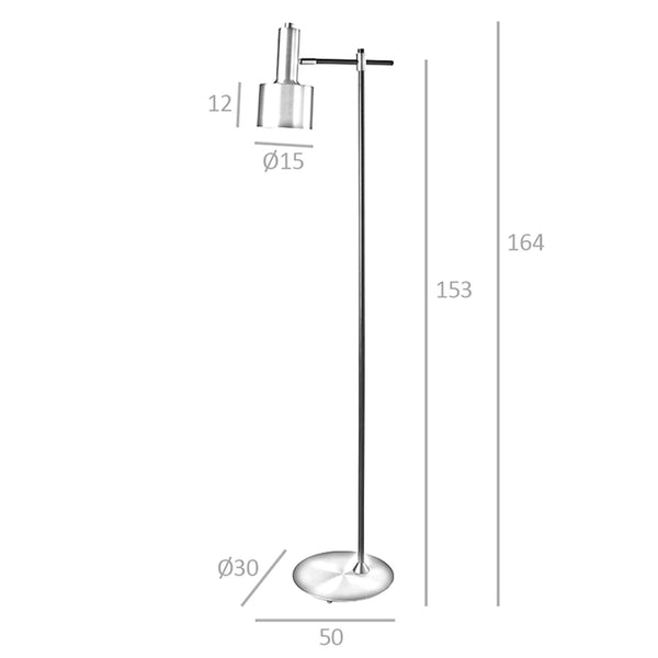 Floor lamp in gold aluminum and black steel