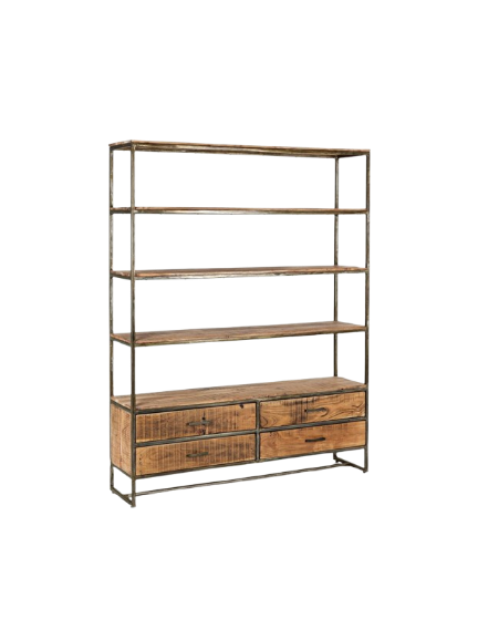 Modern Large Shelving Unit with Drawers for Storage and Display