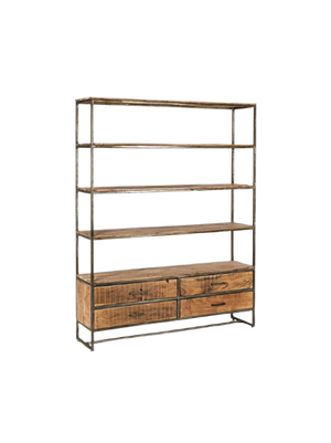 Modern Large Shelving Unit with Drawers for Storage and Display