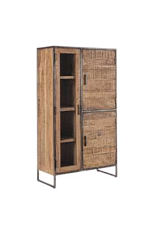 Modern Display Cabinet with 3 Doors for Storage and Showcase
