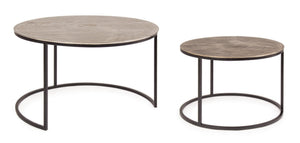 Modern Set of 2 Round Coffee Tables for Living Room D80/D60