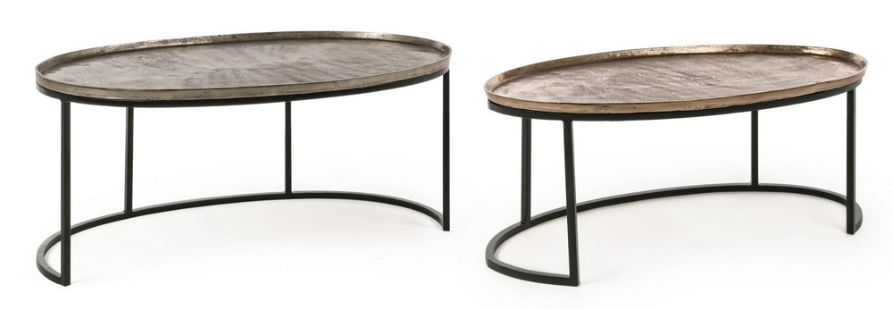 Modern Set of 2 Oval Coffee Tables for Living Room L97/L85