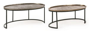 Modern Set of 2 Oval Coffee Tables for Living Room L97/L85