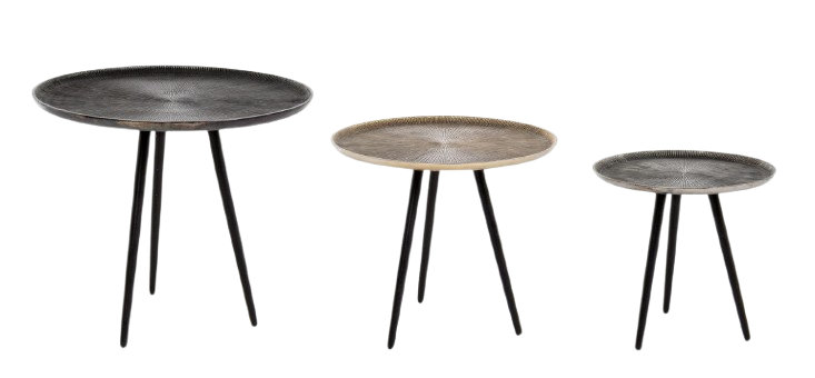 Modern Set of 3 Round Nesting Coffee Tables D49/D41/D33