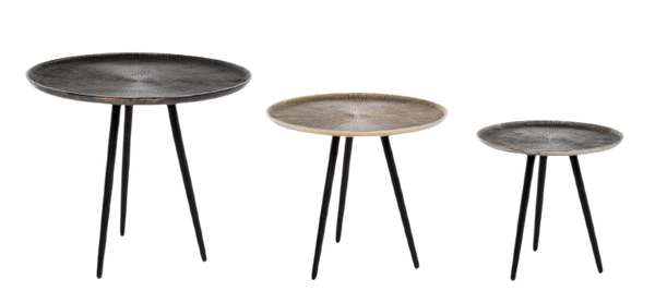 Modern Set of 3 Round Nesting Coffee Tables D49/D41/D33