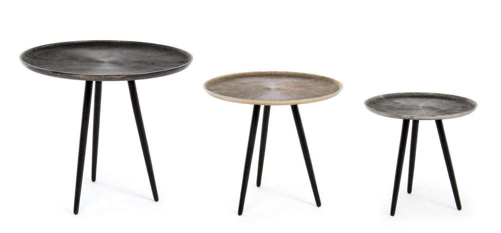 Modern Set of 3 Square Nesting Side Tables D40/D35/D30